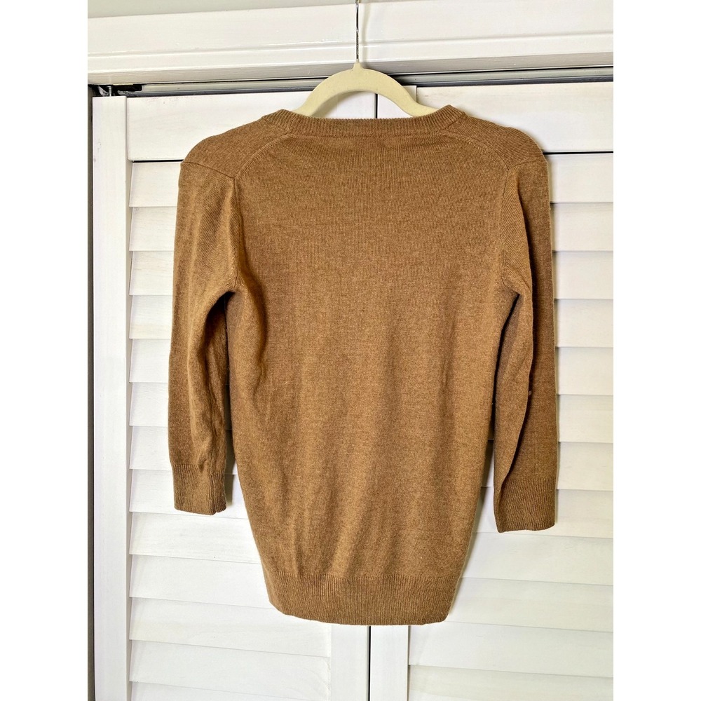 J.Crew Camel Sweater Women's 3/4 Sleeves Crew Neck Boho Office Luxe | XS - Picture 3 of 5